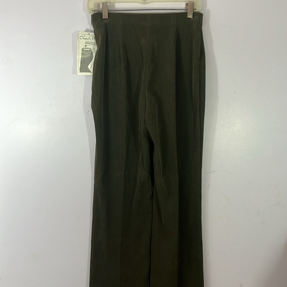 Tribal stretch dark green pants, 4, side zipper - Picture 4 of 5